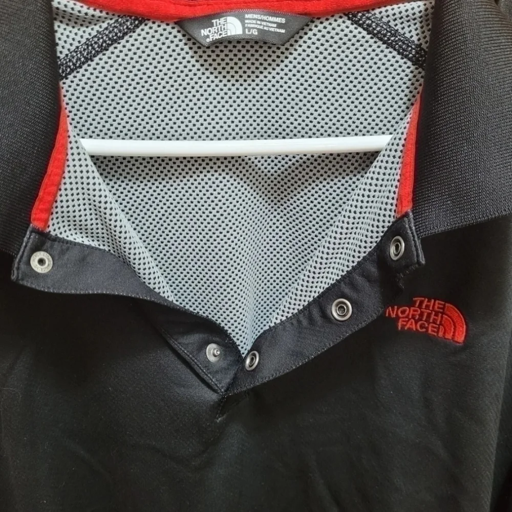The North Face Short Sleeve Shirt Men's Size Large Golf Tennis Black Red